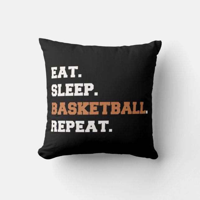 Almofada Comer. Dormir. Basquete. Repetir. t Discussão dive (Frente)