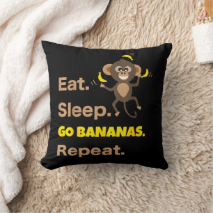 Almofada Comer Dormir Ficar Louco Repetir Divertido Fofo An