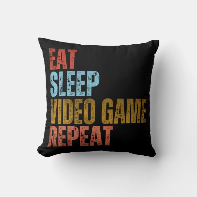 ALMOFADA COMER DORMIR JOGO DE VÍDEO REPETIR (Frente)
