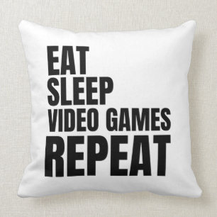 Almofada comer videos games de dormir repetir