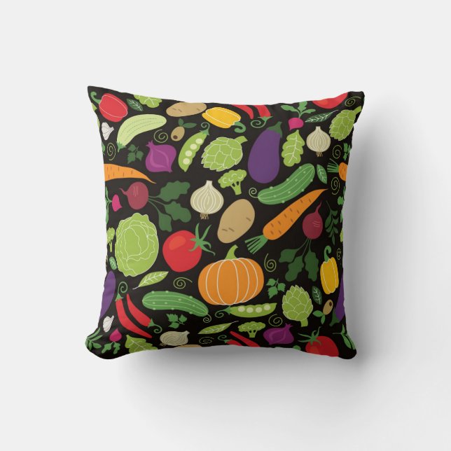 Almofada Comida em um fundo preto (Frente)