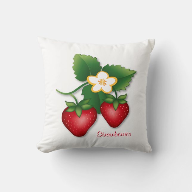 Almofada Comida moderna Art Strawberry Home Decor (Frente)