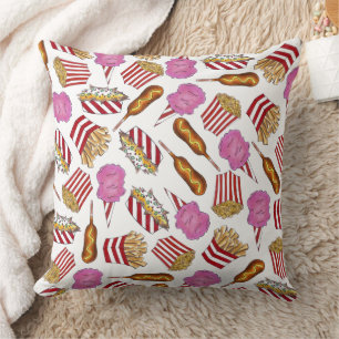 Almofada Comidas de algodão doce de carnaval