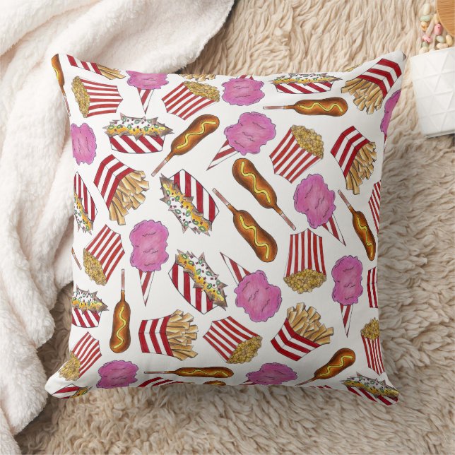Almofada Comidas de algodão doce de carnaval (Cobertor)