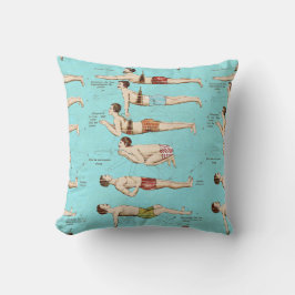 Almofada Como nadar a escola francesa antiga da natação