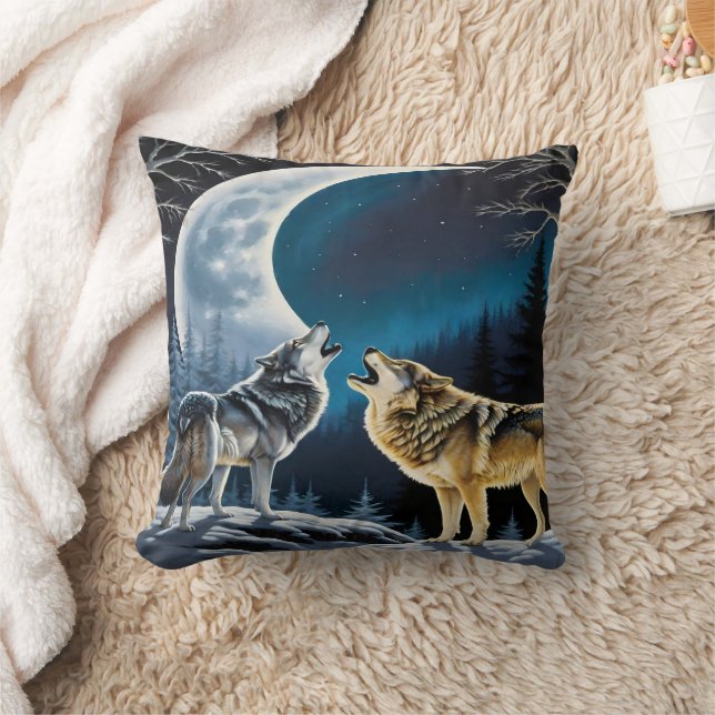 Almofada Como Os Lobos Estão À Lua. (Cobertor)