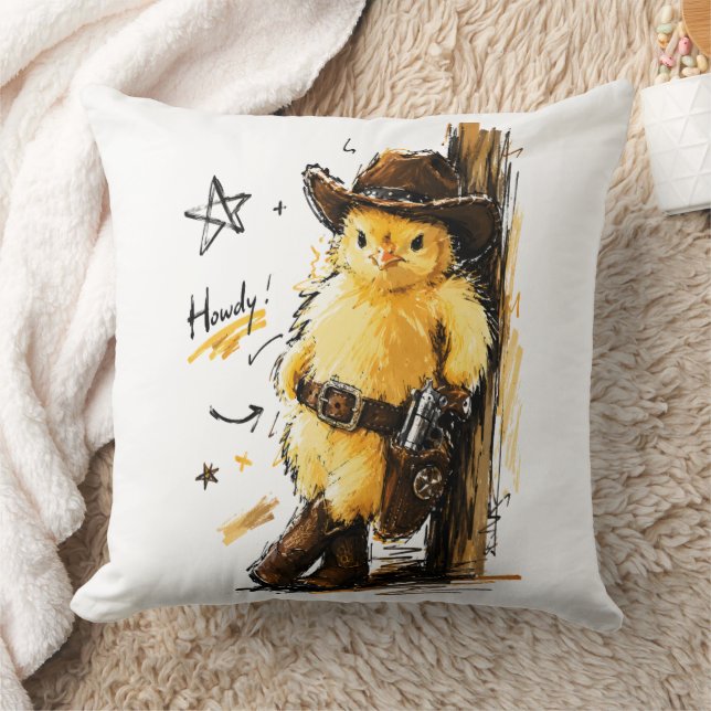 Almofada Como Vai Frango Bonito Cowboy Arte Western (Cobertor)