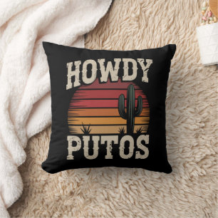 Almofada Como vai Putos Cacto Engraçado Retro Vintage