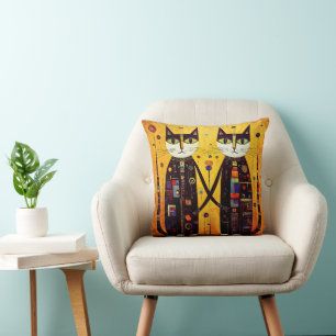 Almofada Companheiros de abstrato: Um conto de dois gatos