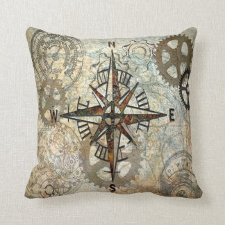 Almofada Compass Rosa & Gears, artista Karen J Williams