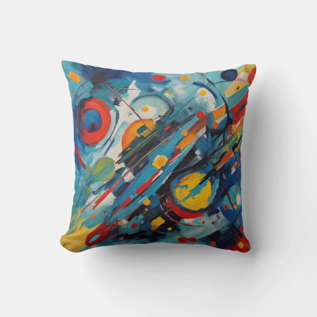 Almofada Composição Abstrata Dinâmica Colisão Celestial (Frente)