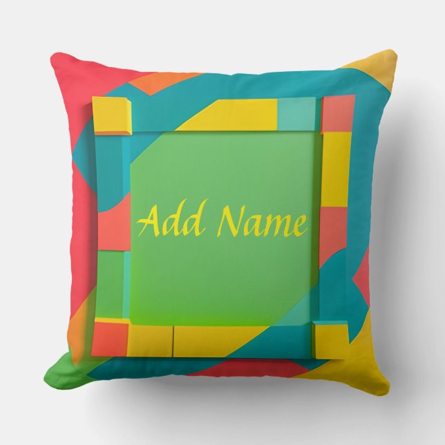 Almofada Composição Geométrica Colorida abstrato (Frente)