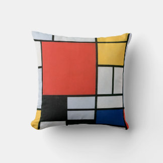 Almofada Composição Vermelho, Amarelo, Azul, Preto | Mondri