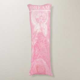 Almofada Comprida "A Lua", de Mucha, rosa-sonho