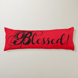 Almofada Comprida Abençoado! Corpo de travesseiro (vermelho)