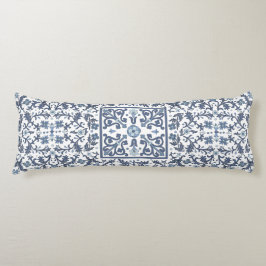 Almofada Comprida Azul Jeans Floral