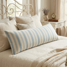 Azul Vintage e Listras Creme País Francês