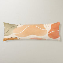 Boho Abstract Organic Body Pillow - Earthy 