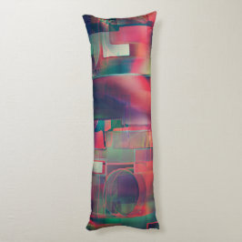 Almofada Comprida Camadas verdes e vermelhas de imagem e um tom leve