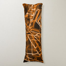 Almofada Comprida Cantos quadrados e pontos laranja "neon"