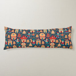 Almofada Comprida Casas Nórdicas Whimsical e Gnomos | Escandinávia