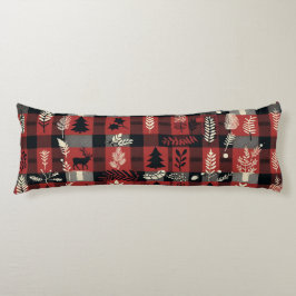 Almofada Comprida Conforto de Cabina Cozy - Xadrez de Buffalo Vermel