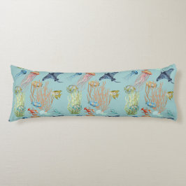 Almofada Comprida Coral E Peixe-Geleia