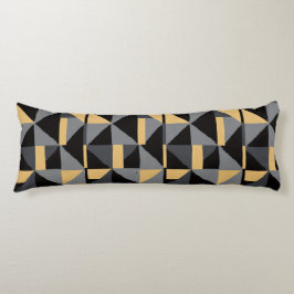 Almofada Comprida Coussin Long Géométrie | Noir, Or Style Artisanal