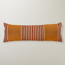 Almofada Comprida Exotic Faux Snake Leather & Linear Stripe Pumpkin