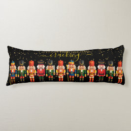 Almofada Comprida Festivo Moderno Xmas Black Cute Nutcracker