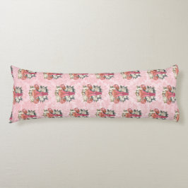Almofada Comprida Glam Damask Rosa