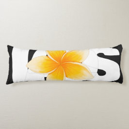 Almofada Comprida Laos Love Frangipani Flower Black and White