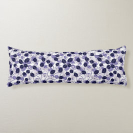 Almofada Comprida Padrão de Ilustração das Folhas Roxas e Vinhas