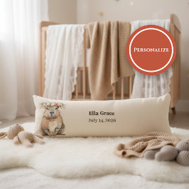 Almofada Comprida Personalized Nursery Pillow • Capybara Baby Decor