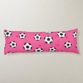Almofada Comprida Teste padrão cor-de-rosa bonito do futebol