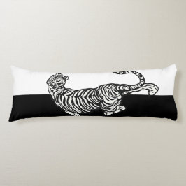 Almofada Comprida Tigre em preto e branco