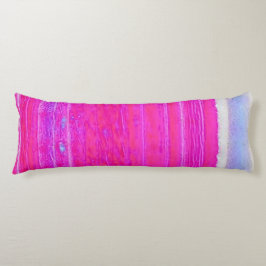 Almofada Comprida Tinta-Abstrato vibrante, rosa e riscas roxas