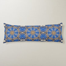 Travesseiro Decorativo Azul Dourado