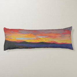 Almofada Comprida Travesseiros circulares, iguais em ambos os lados.