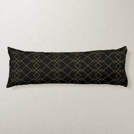 Almofada Comprida Unique Black Body Pillow Featuring Gold Box Design