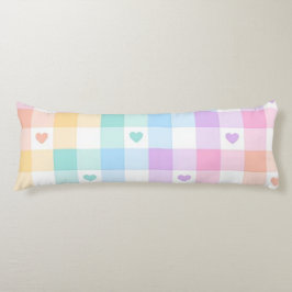 Almofada Comprida Xadrez de Pastel