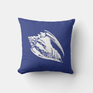 Almofada Conch Shell - azuis marinhos e branco