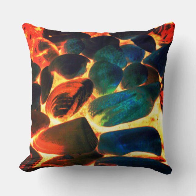 Almofada Concha de ostras do mar em lava vulcânica ou membr (Frente)