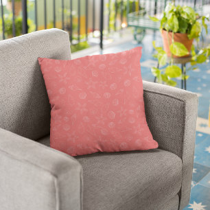 Almofada Conchas de coral/Travesseiro decorativo com stripi