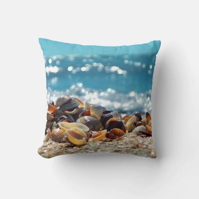 Almofada Conchas e oceanos espumantes (Frente)