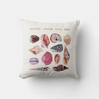 Almofada Conchas Estéticas em Aquarela
