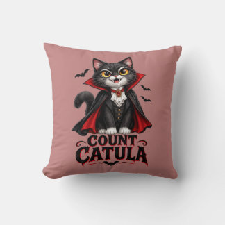 Almofada Conde Catula Gato Vampiro Halloween Assustador Gót
