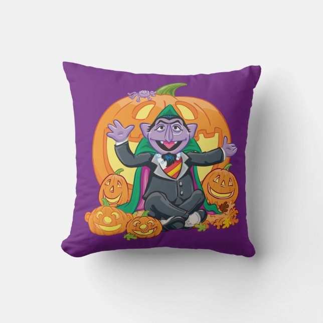 Almofada Conde von Count | Abóboras de Halloween (Frente)