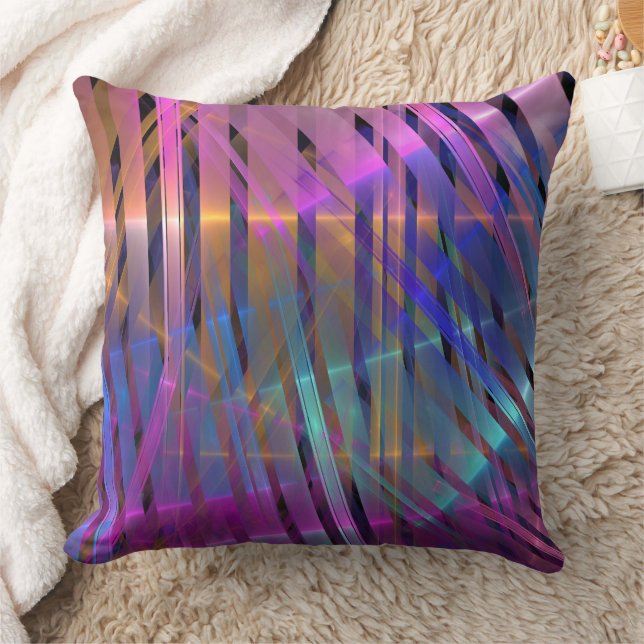 Almofada Condecoração geométrica riscada abstrata (Cobertor)