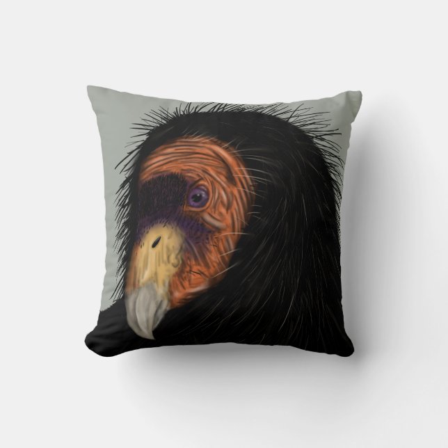Almofada Condor-da-Califórnia Ilustrado (Frente)